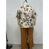 Women's plus size set printed short-sleeved T-shirt casual loose solid color trousers clothes sale