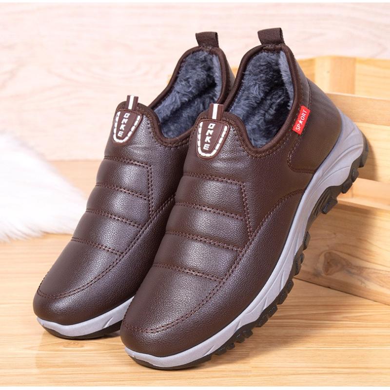 New Middle-aged and Elderly Men's Sports Cotton Shoes Plus Velvet Thick Waterproof Dad Shoes Cotton Shoes Men
