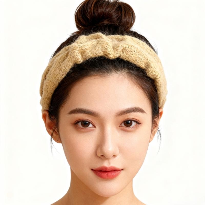 Strukturierte Kunststoff Kopfbedeckung Acryl Gestrickter Haarreif Merkmal Breite Kante Für Herbst Winter Mode Haarstyling