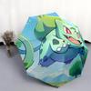 Pokémon Bisasam Muster, automatischer Klappschirm, tragbares und faltbares Design, 8 Schirmstäbe, ein Weihnachts- oder Geburtstagsgeschenk.