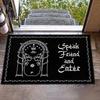 VIKAMA Cat Welcome Mat, Funny Hi Bye Print Doormat, Non-Slip Floor Rug for Indoor Outdoor Front Door Kitchen Bedroom Decor