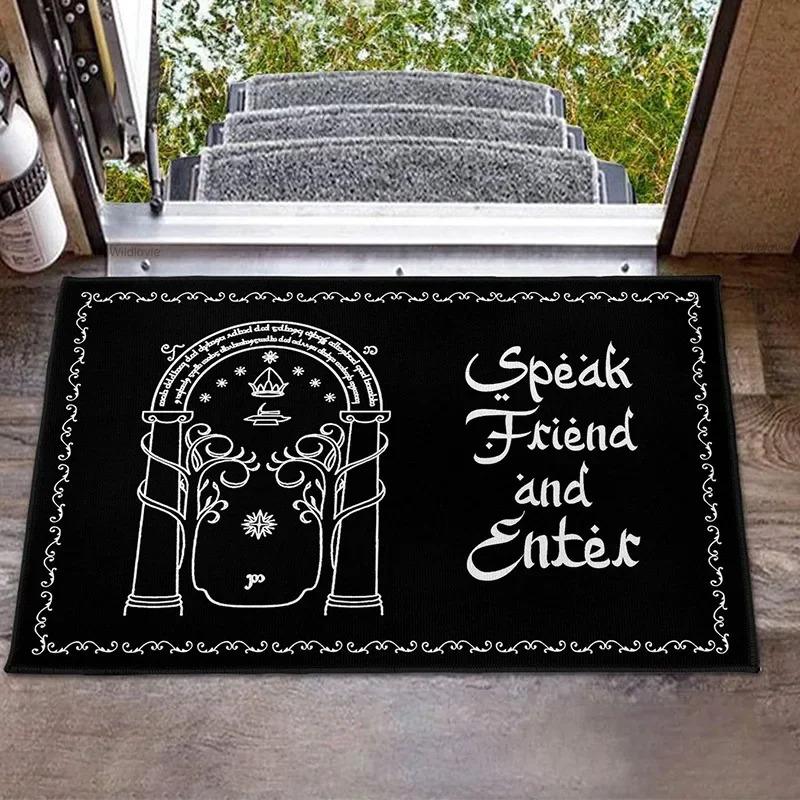VIKAMA Cat Welcome Mat, Funny Hi Bye Print Doormat, Non-Slip Floor Rug for Indoor Outdoor Front Door Kitchen Bedroom Decor