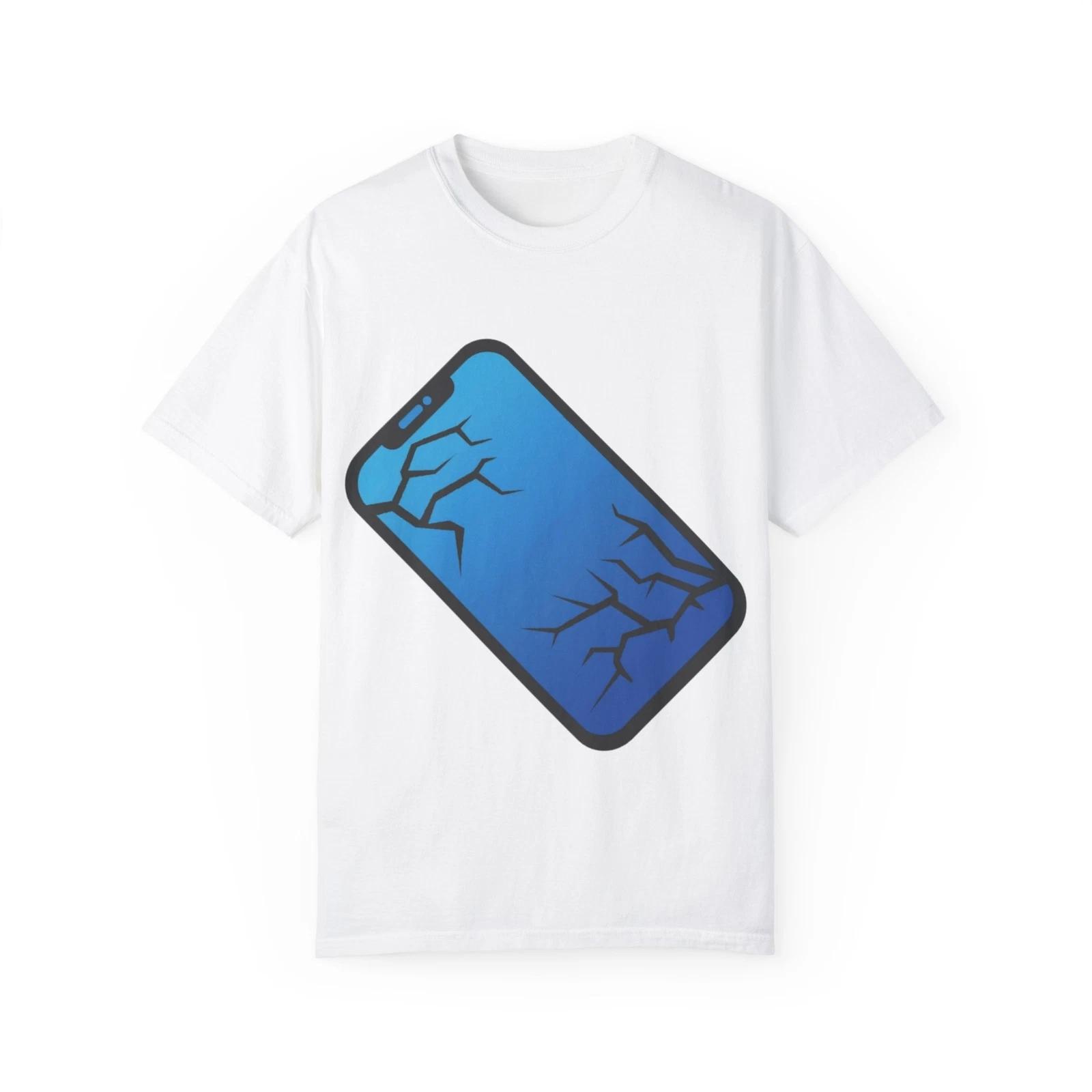 

Cracked Phone Graphic Tee, Humorous Unisex T-Shirt, Gift for Tech Lovers, Casual S