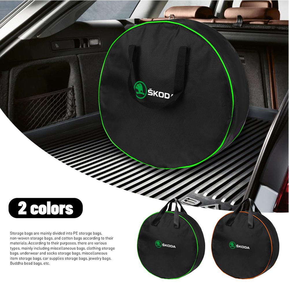 AET1 1Pcs Car Trunk Organizer Bag Charging Cable Storage Box For Skoda Rapid Scala Kodiaq Fabia Kamiq Karoq Octavia A5 A7 S VII VRS