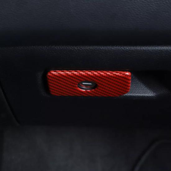 Red Carbon Co-pilot Storage Box Handle Trim Cover Accessories For Ram 3500 19-24