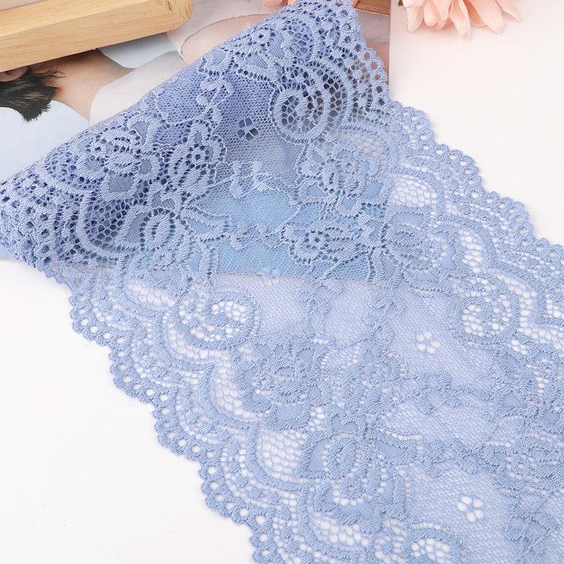 15cm Szeroka Miękka Elastyczna Koronka do Dekoracji Ubrań i Spódnic DIY w Kolorze Białym lub Czarnym