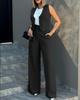 European and American Fashion Suit: Vest Waistcoat & Wide-Leg Pants Set