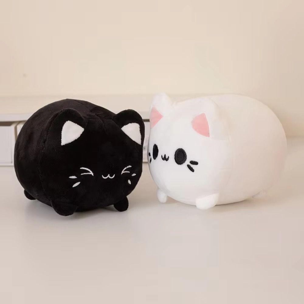 Pink Peachy Kitten Plush Toys Cute Plushie Cat Soft Dolls Black Cat Stuffed  For Girl Friends