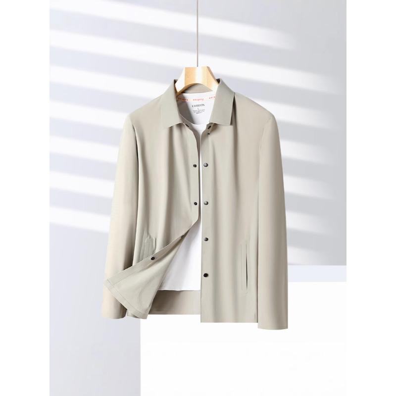 Men's Lapel Summer Light and Thin Cool Sunscreen Clothes Breathable Shirt Jacket