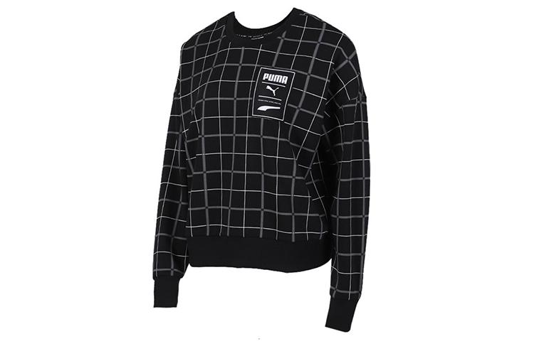 PUMA Sweatshirts Women s Black Crew Neck Moderate Regular 597892-51 XS