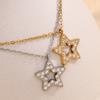 MamacitaSlay Minimalism Stainless Steel Zircon Star Pendant Necklace Party Waterproof Neck Jewelry Women's High Quality Gift