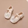 Girls crystal shoes 2025 spring and autumn new children's leather shoes baby single shoes casual shoes princess leather shoes dress shoes