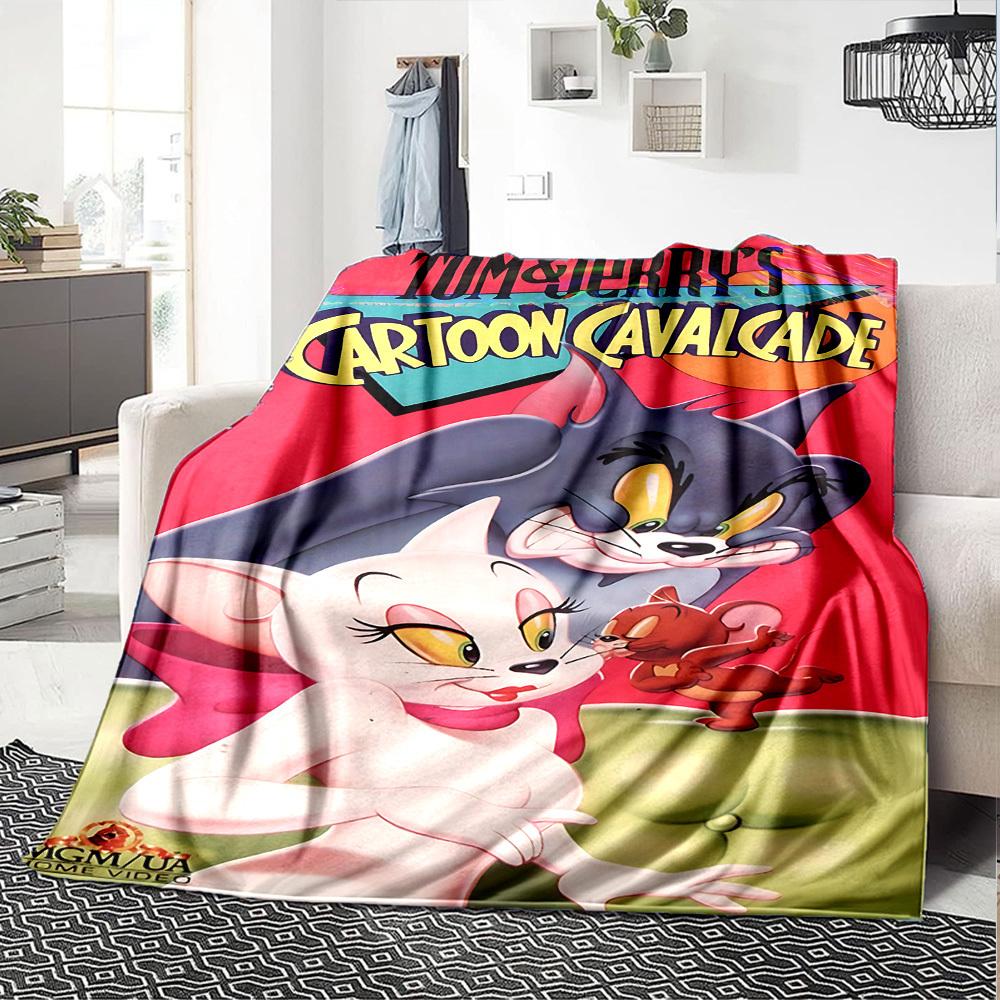 1pz Cavalcade di Cartoni Animati di Tom & Jerry Coperta in Flanella Morbida Calda Plaid per Casa, Ufficio, Viaggio, Biancheria da Letto Accogliente per Tutte le Stagioni RegaloL1037