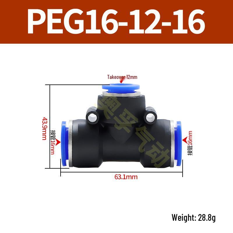 Pneumatická T-redukce rychlospojka pro PE trubky (4-14 mm)