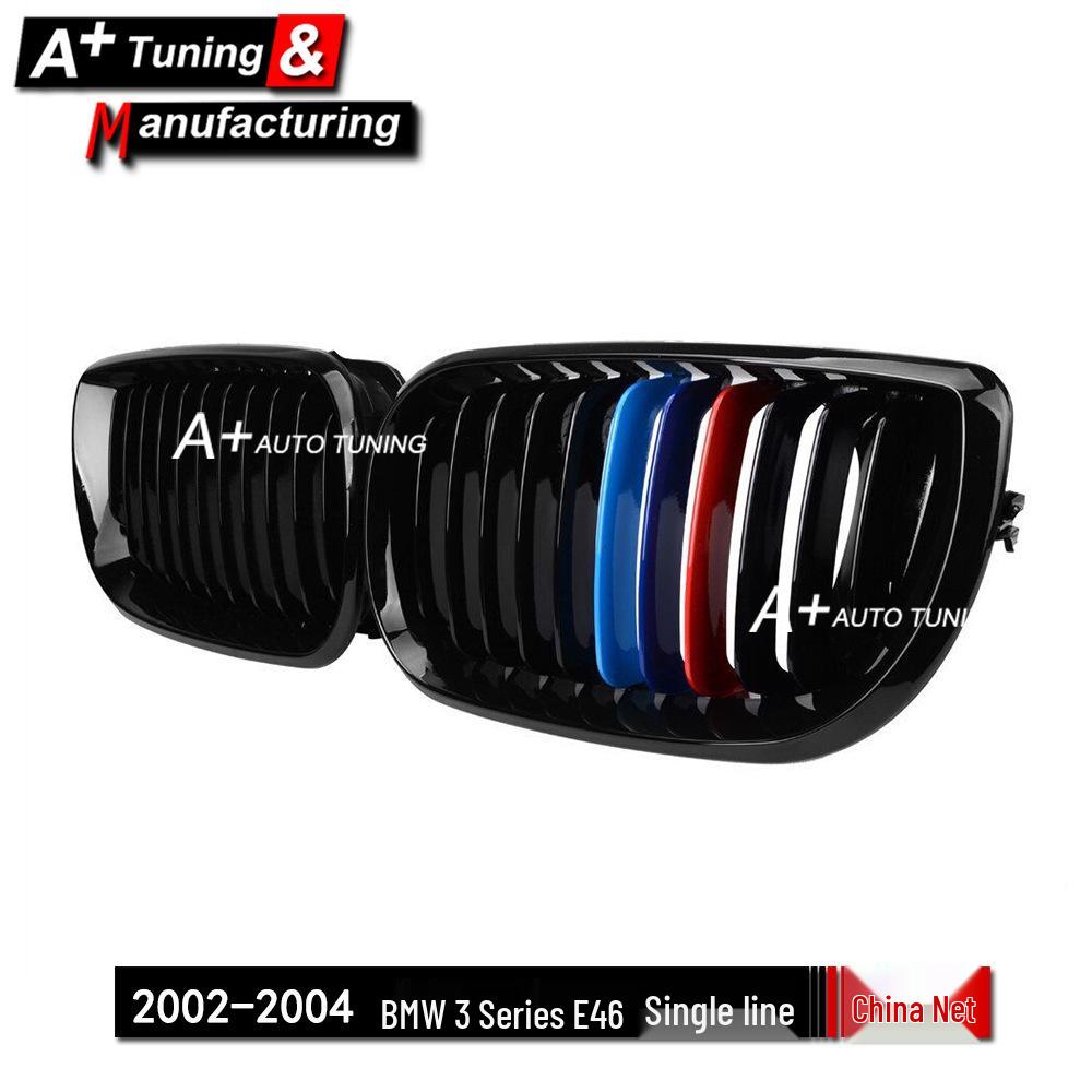 BMW 3er Reihe E46 2002-2004 (4-Türer) Heller dreifarbiger Kühlergrill, einzeilig