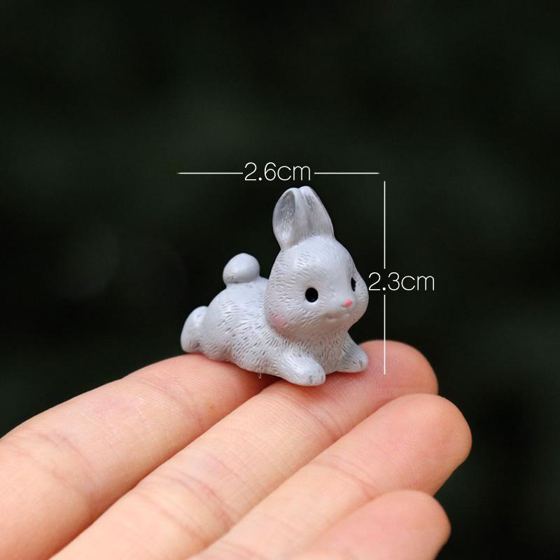 Adorable Miniature Rabbit Figurine Set for DIY Dollhouse Décor