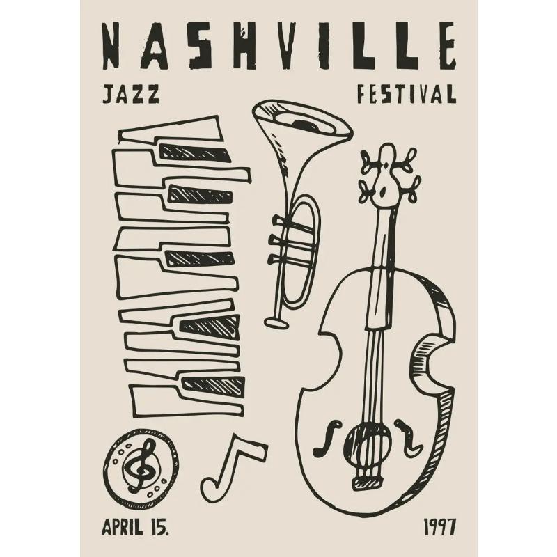 

Винтажный музыкальный постер Холст Картина Остин Бомонт Чикаго Стокгольм Джазовый фестиваль Настенное искусство Картина для гостиной Домашний декор 21cm×30cm NoFrame