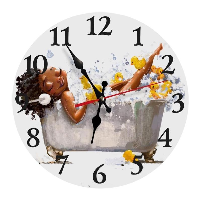 Silents None Ticking Wall Clocks Battery Operated,Decorative Clock for Bathroom Kitchen Living Room Decorative Clock