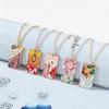 Demon Slayer Anime Enamel Pendant Necklace Unisex Cosplay Jewelry Agatsuma Zenitsu Hashibira Inosuke Character Props