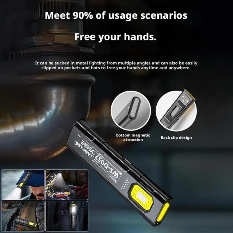 Led Keychain Flashlight Rechargeable 550Lm Portable Mini Torch Pocket Lantern Flood Work Light With Magnet For Emergency