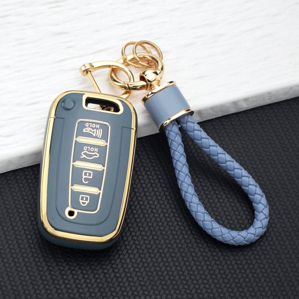 4 Buttons Car Key Case Cover Shell for Kia Sportage R Borreed Sorento K5 K7 Hyundai Tucson Azera IX35 Sonata Soft TPU Key Holder