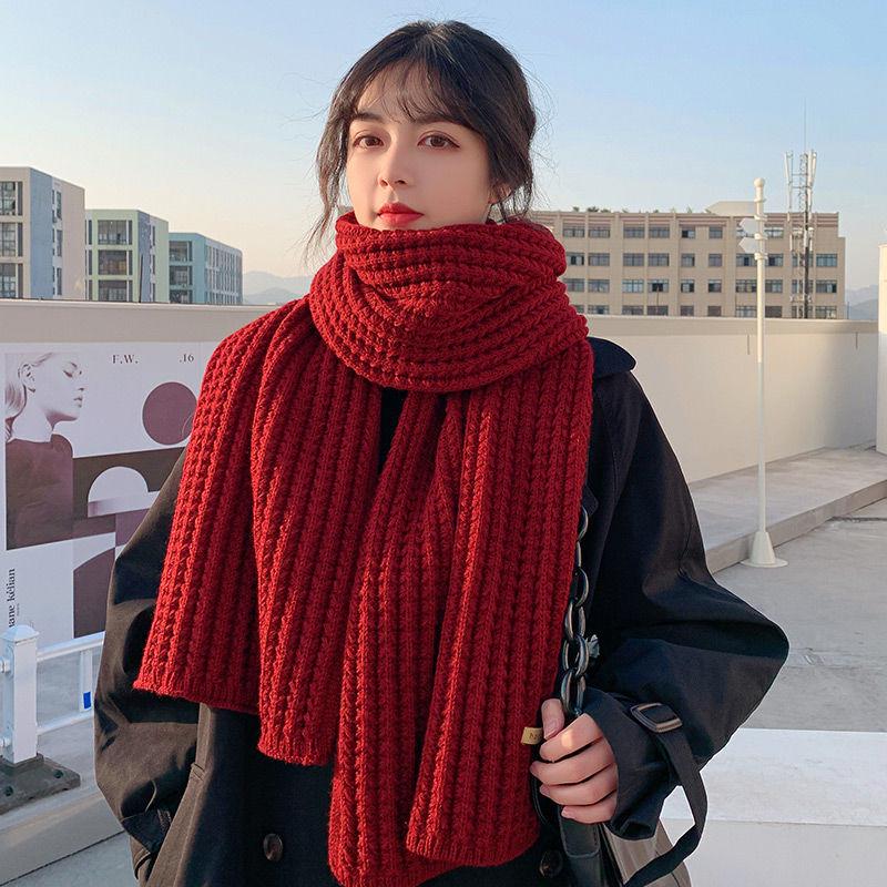 Korean Style Knitted Wool Scarf - Cozy, Cute, Versatile for Women and Couples