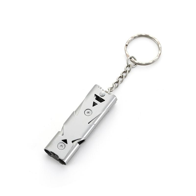 Double Pipe Whistle Pendant Keychain Whistle for Survival High Decibel Outdoor Camping Emergency Survival Tool Whistle Keyring