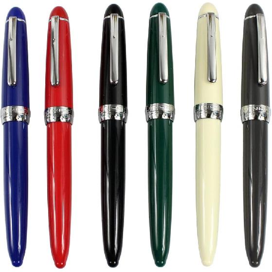 Jinhao 992 Fountain Pen Set, Student 6 Color Pen Set, Silver Clip, Solid Colors(Black, Blue, Green, Grey, Red, White)