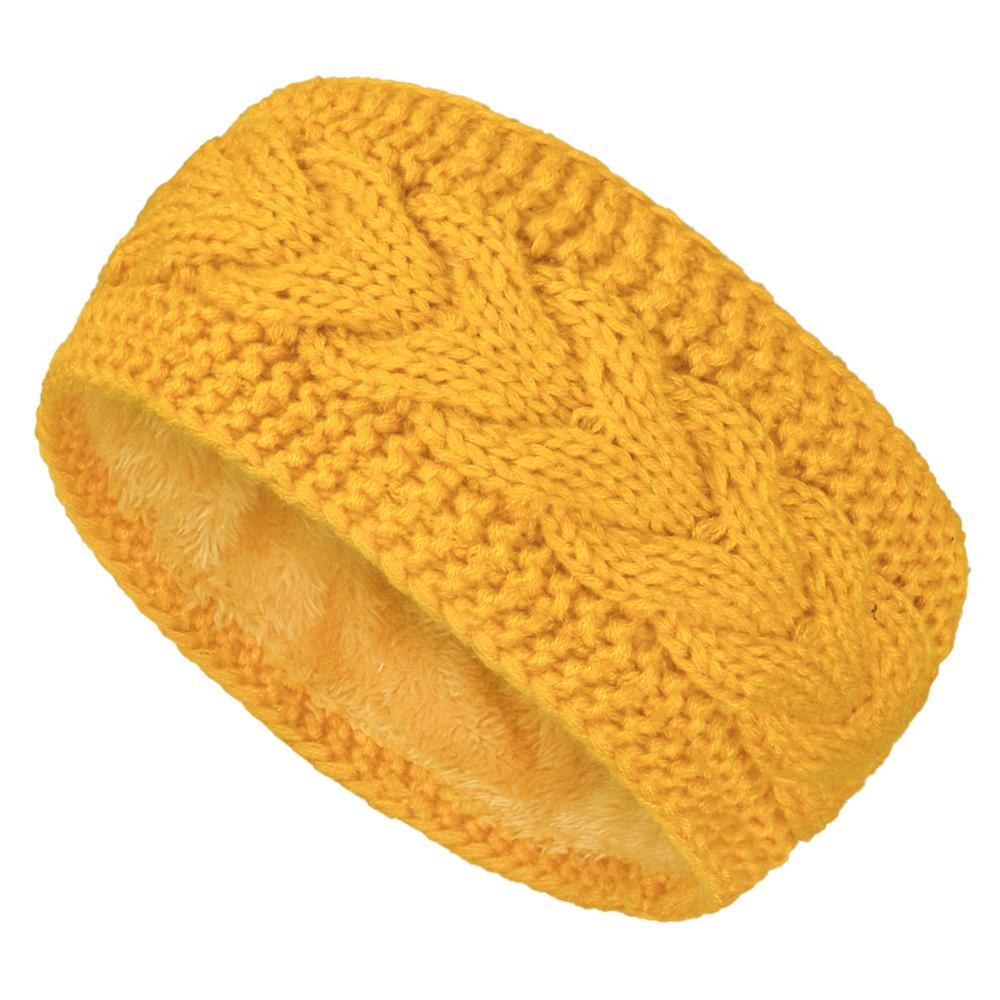 European & American Winter Plush Knit Sports Headband: Lined for Cold Protection Hair Accessory