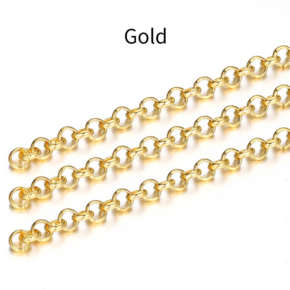 2Meters O Shape Necklace Chains Copper Bracelet Cable Link Bulk Chains DIY Handmade Jewelry Making Findings Wholesale