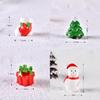 Niedliche und bunte Harz-Weihnachtsmann- und Schneemann-Mini-Ornamente für festliche Heimdekoration