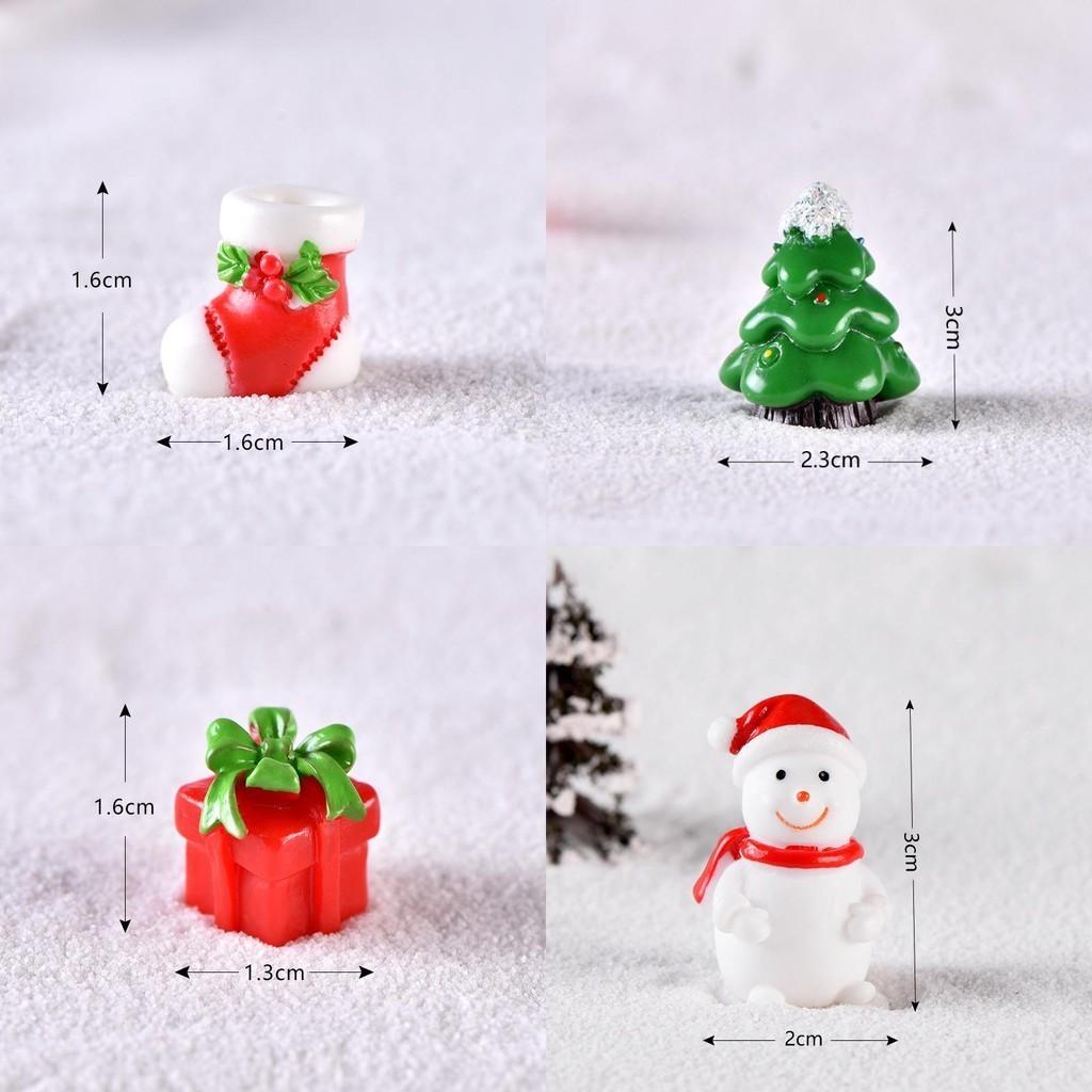 Niedliche und bunte Harz-Weihnachtsmann- und Schneemann-Mini-Ornamente für festliche Heimdekoration