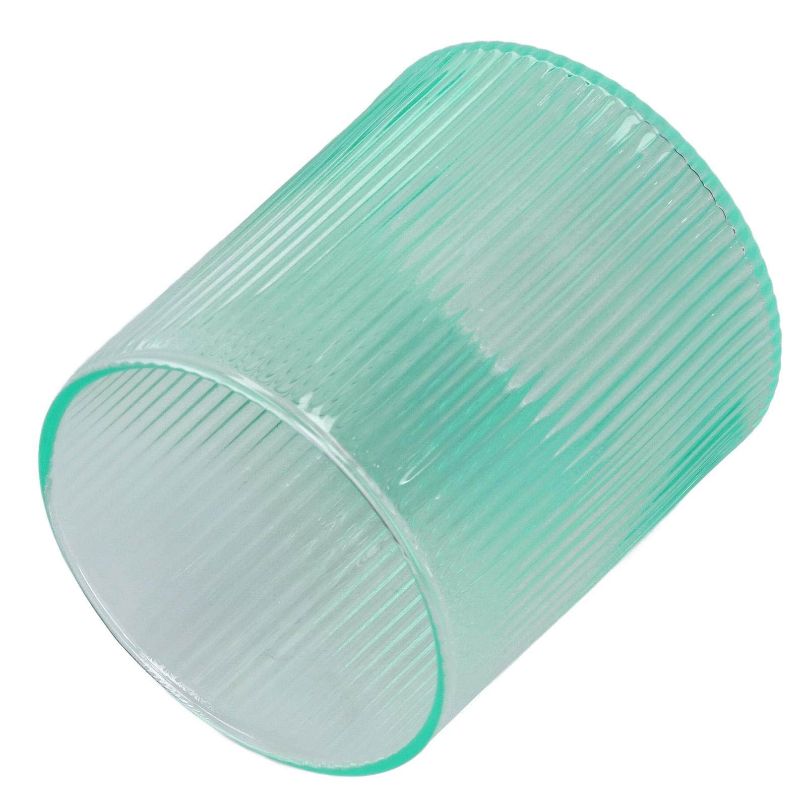 

Borosilicate Glass Cup Gradient Vertical Stripes Mug for Water Milk Latte Cappuccino TeaGreen L зелёный