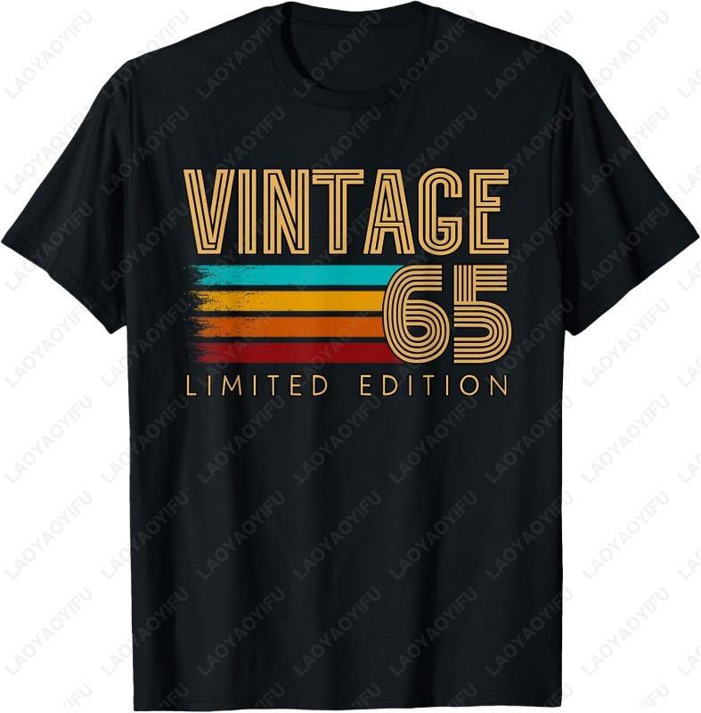 1960 Urodziny Vintage 65 Koszulka 65. Prezent Urodzinowy Śmieszna Koszulka Unisex Streetwear Letnia Oddychająca Bawełna Koszulki Modne Topy