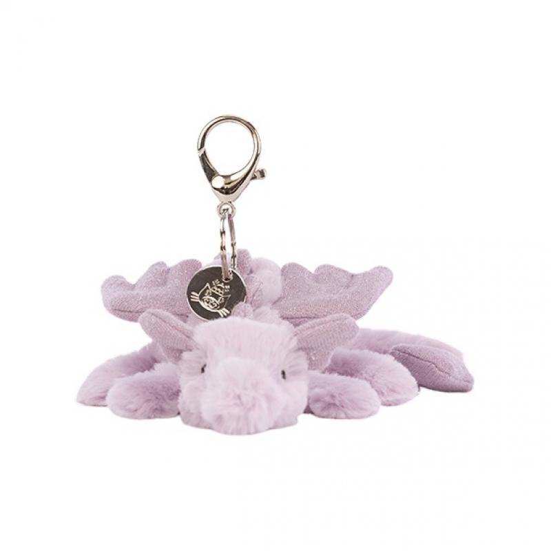 

JELLYCAT Mythical Animals Series Purple Dragon Bag Ornament Doll Plush Pendant 5cm Height Box Not Included