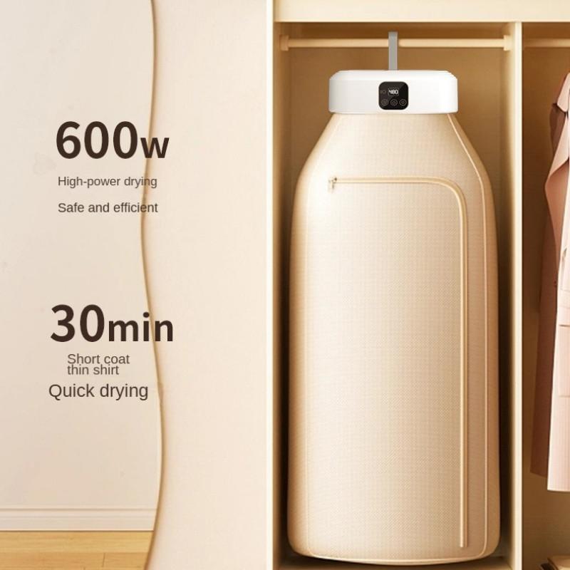 600W Remote Control Multifunctional Dryer Household Electric Clothes Drying Cabinet Timeable Warm Air Drying Machine 29*22*10cm