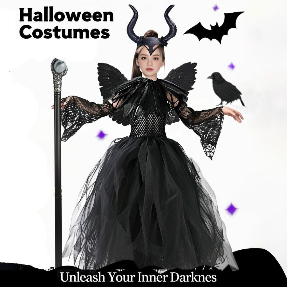 Black Mesh Cosplay Dress Black Tulle Black Mesh Princess Dress Evil Queen Outfit All Saint's Day