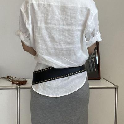 Comfortable Adjustable PU Leather Waist Belt With Stud Embellishments For Daily Use Ideal For Teens And Adults