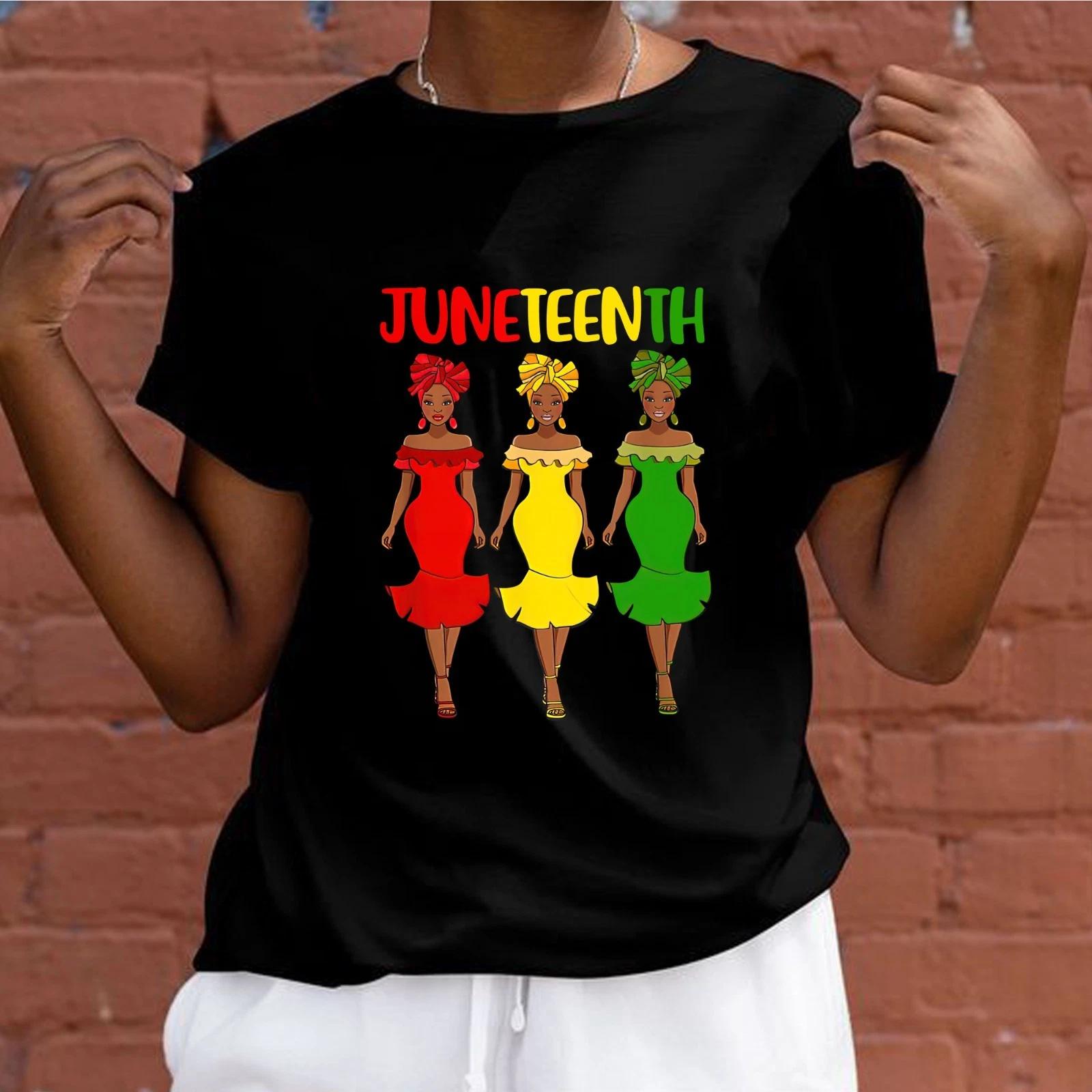 Футболка «Сестры Джунтейнс», Футболка для афроамериканок на Джунтейнс, День независимости Джунтейнс 4XL