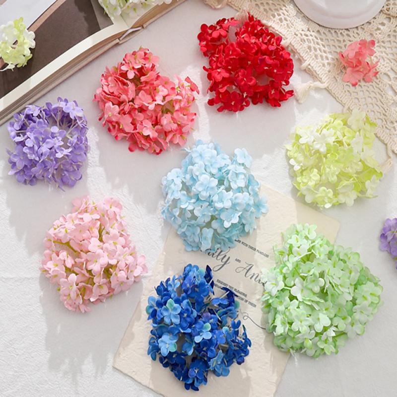 

4cm 20Pcs Daisy Flower Heads Silk Hydrangea Artificial Flowers for Wedding Home Decoration DIY Christmas Wreath Gifts Accessory 10Pcs