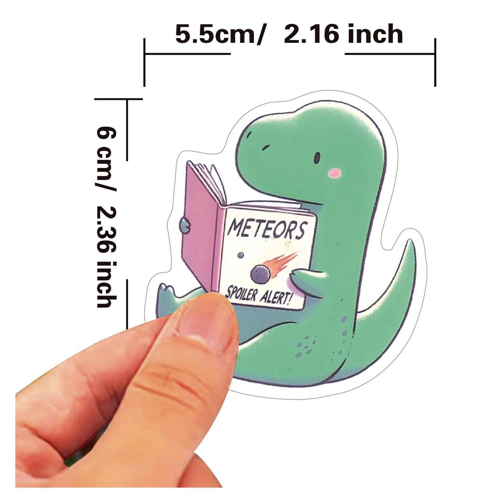 Dinosaur Matte Film Stickers: 50-Sheet Pack for Backpacks & Thermos Decoration