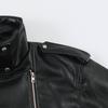 Single 2026 Faux Leather Biker Jacket Women Street Casual Long Sleeve Black Regular Fit