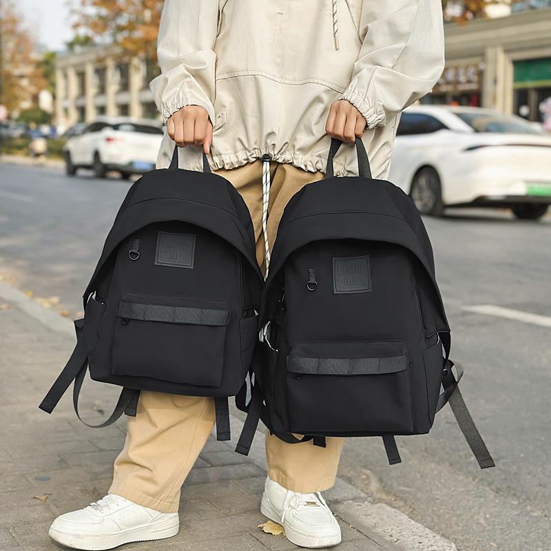 

Nylon backpack female student schoolbag large capacity outdoor tide high school backpack high value backpack Small чорний