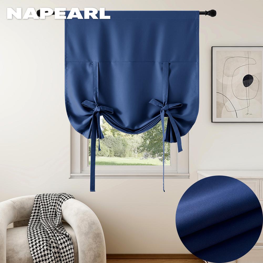 1PC NAPEARL Módní a minimalistický jednobarevný polyesterový vláknitý závěs s krátkým závěsem Dekorativní závěs kuchyňských dvířek