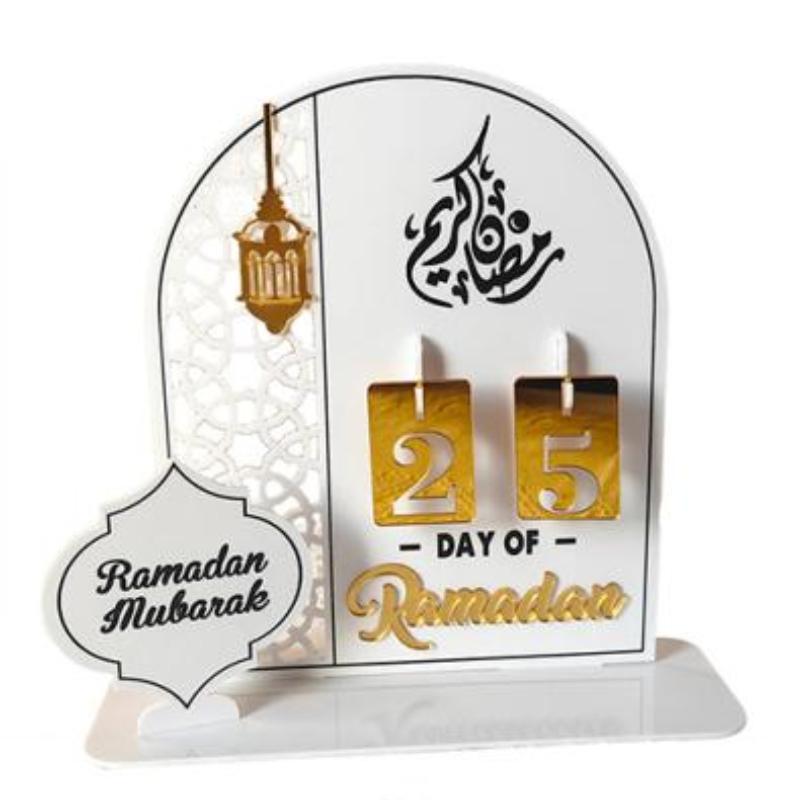 Ramadan Calendar Ornament, Eid DIY Decoration, Digital Timing Acrylic Muslim Mirror Table Festival ADM