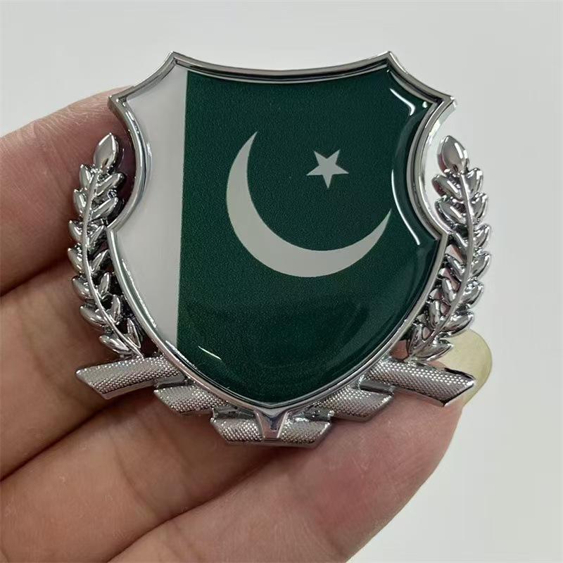 Car sticker national flag metal Pakistan car sticker side mark personalized 3D car emblem decorative sticker scratch cover
