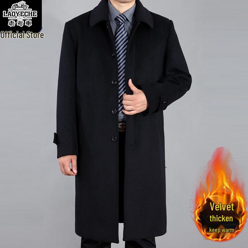 Pánský kabát z kašmírové vlny: Klasický dlouhý trenčkot na podzim/zimu