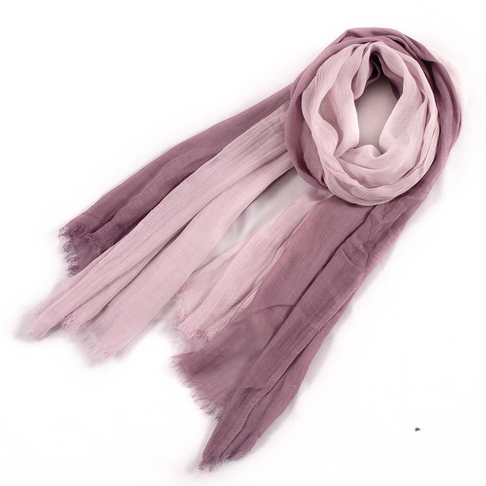 

Japanese Style Thin Fabric Cotton Scarf Soft Texture Elegant Two-Color Scarf Versatile Simple Long Shawl Casual Wear