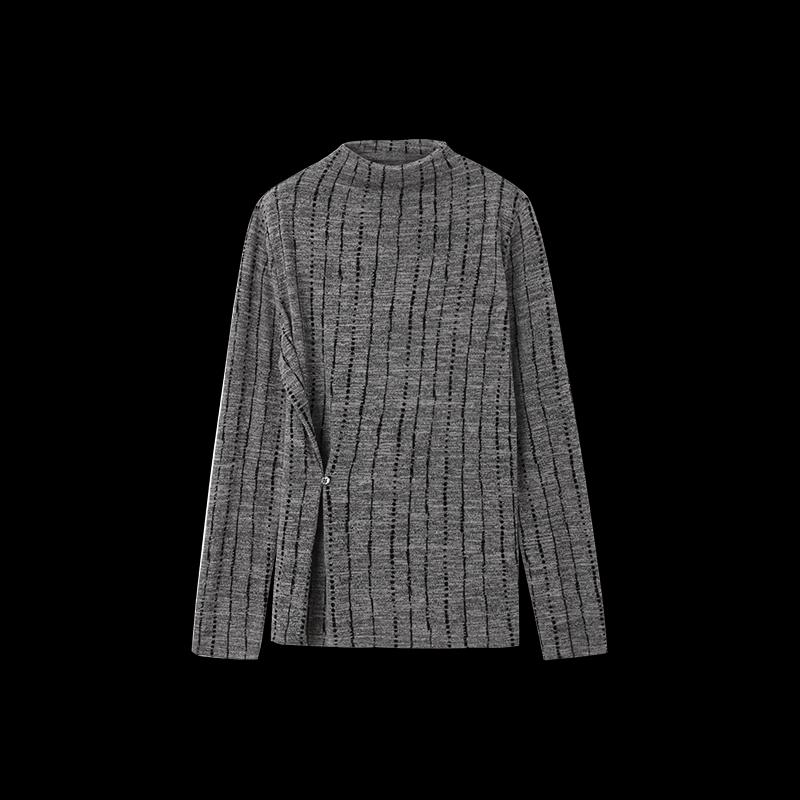 Mohan Yimei Winter Semi-High Collar Twisted Knot Pullover Top