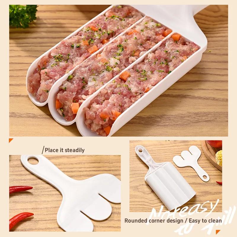 Küchen Dreifach Reis Fleisch Knödel Maschine Fischfleischbällchen Haushalt Form Plastiklöffel Fleischfüllung Verarbeitung Küchenzubehör